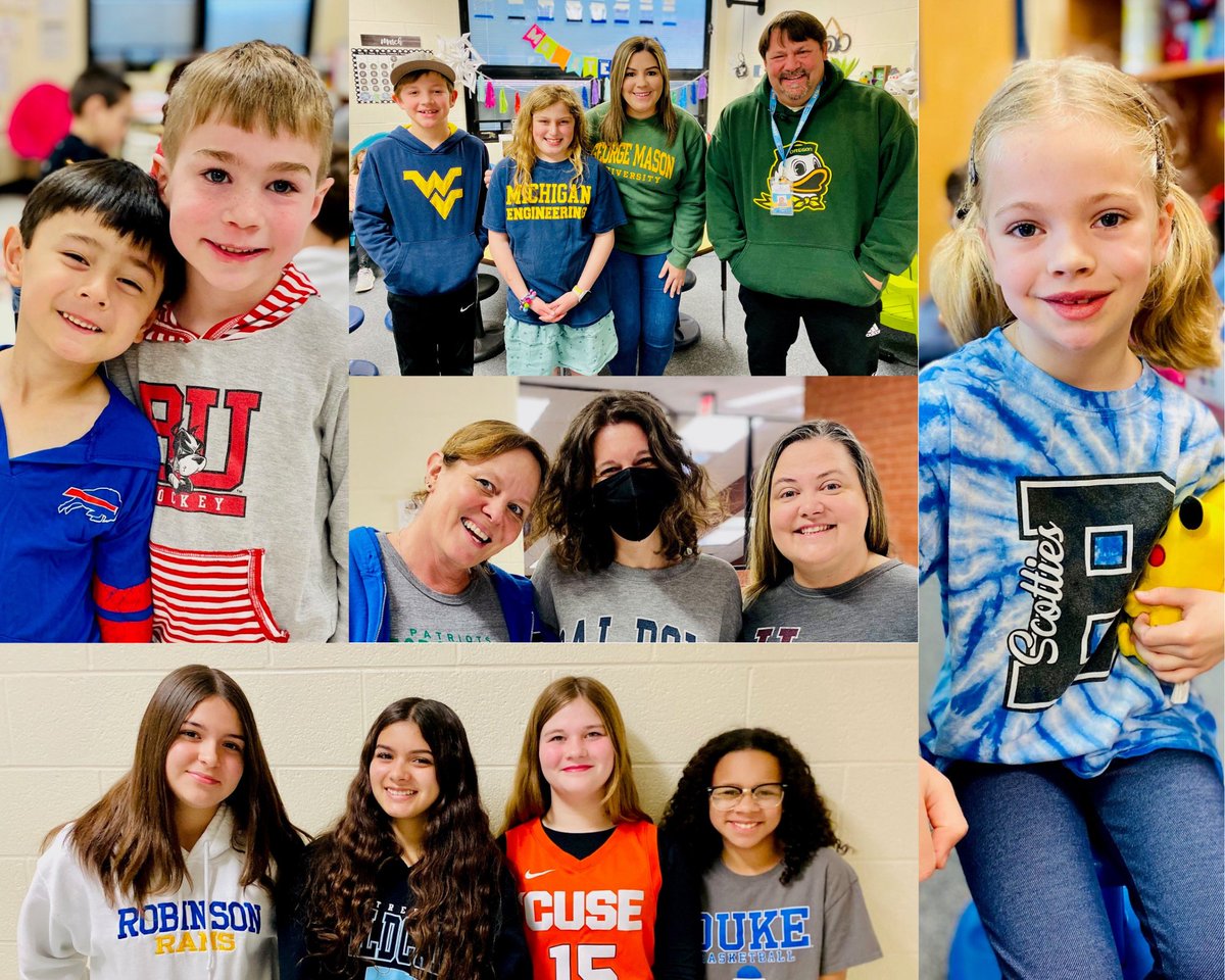 Lots of college gear and Bonnie Brae blue and white all over school today!