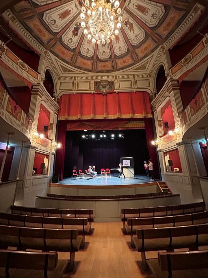 NicolasTribout's tweet photo. Les élèves de Velesmes sur scène au théâtre de Gray jouent 2 pièces  : L'histoire du lion qui ne savait pas écrire (GS-CP) et C'est pas permis ! (CM2).
Bravo aux élèves, aux enseignants et à toutes les personnes qui ont permis ces belles prestations ! @DSDEN70 @FerrandGiliane https://t.co/NnTlwpk1pv