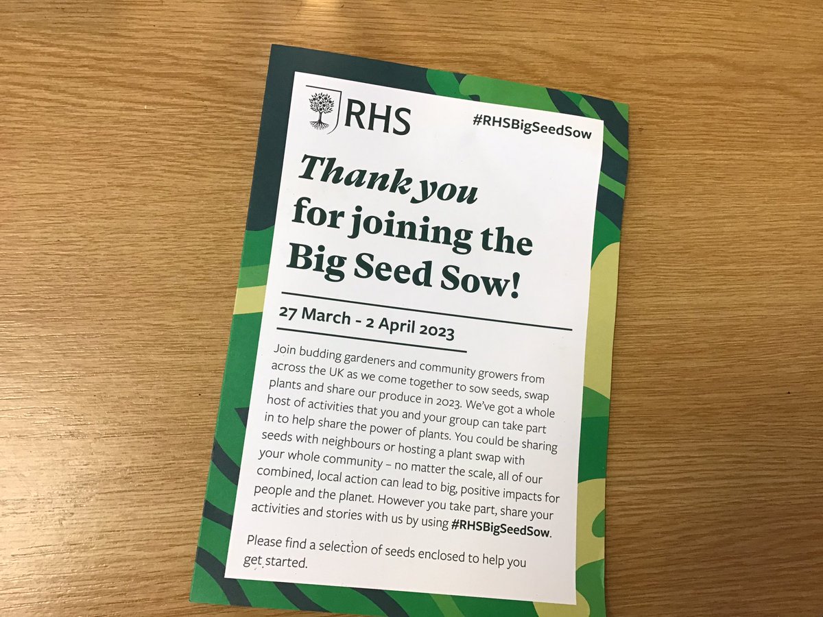 A great finish to our big sow this week ! Thank you @The_RHS  for the seeds! #RHSBigSeedSow @GPAmhwb #GPAforestfridays