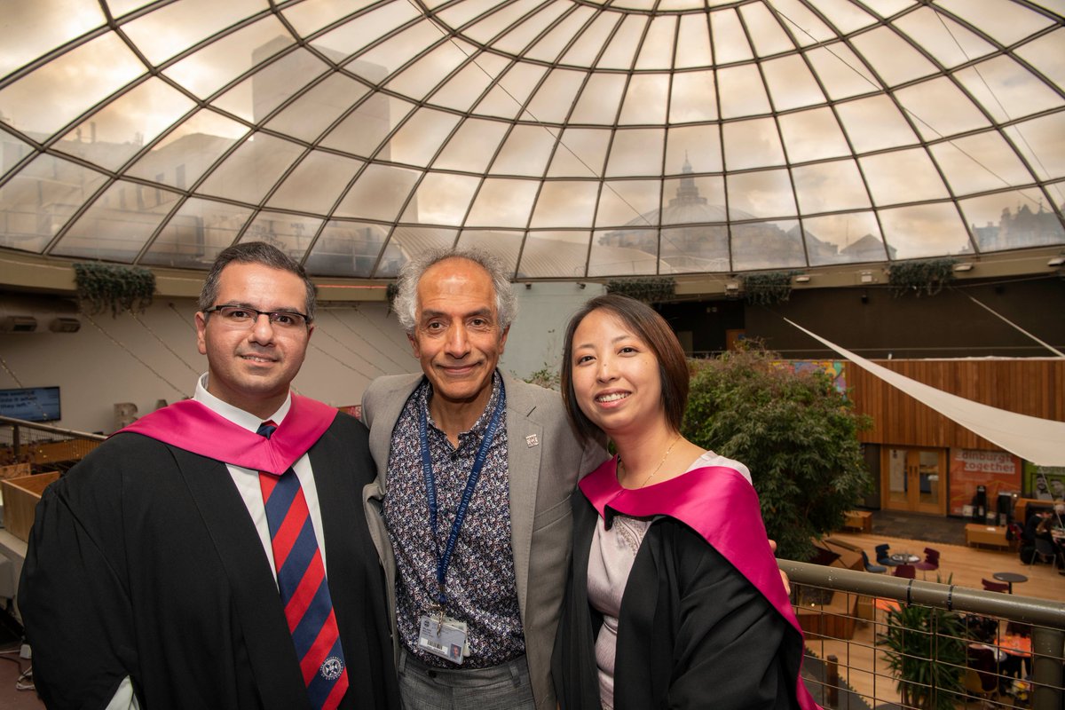 Professor Dhillon with 2 of our fantastic graduates of the ChM in Clinical Ophthalmology, Dr Su Nyunt Zaw &amp; Dr Rishabh Grover graduating yesterday class of 2020-21 they were unable to graduate in 2021 due to the pandemic. Absolutely super to congratulate them in person yesterday.