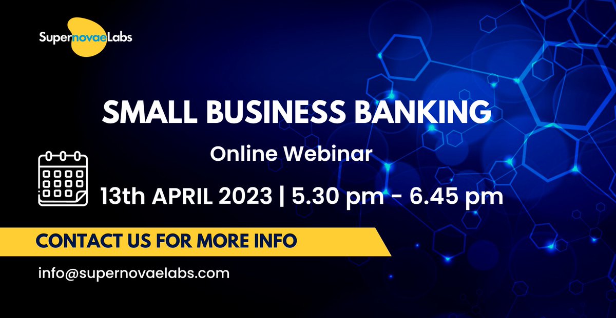 🗓 The next Supernovae Labs digital event is coming 🔜
Click here to find out more -->bit.ly/3G2kgM7
#SME #PMI #Banking #webinar