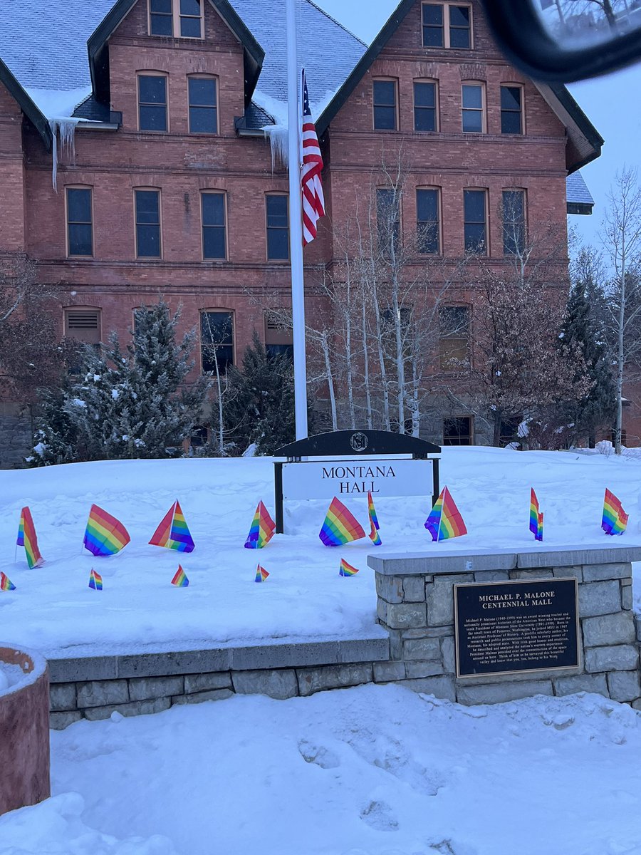 mike_mountains's tweet photo. @daily_montanan @KeilaSzpaller These were left all over campus this morning. People tried hard to take them all down before classes started. https://t.co/MBVFwmsSvt