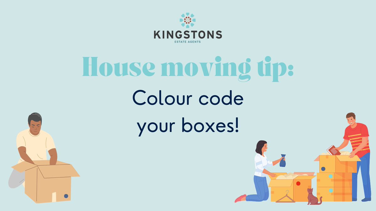 KingstonsBoA's tweet image. Our last house move hack of the month is this: colour-coded stickers! Get organised when you move by using colour-coded stickers or labels to help you know what's inside each box when you begin unpacking in your new home! #HouseMovingTips