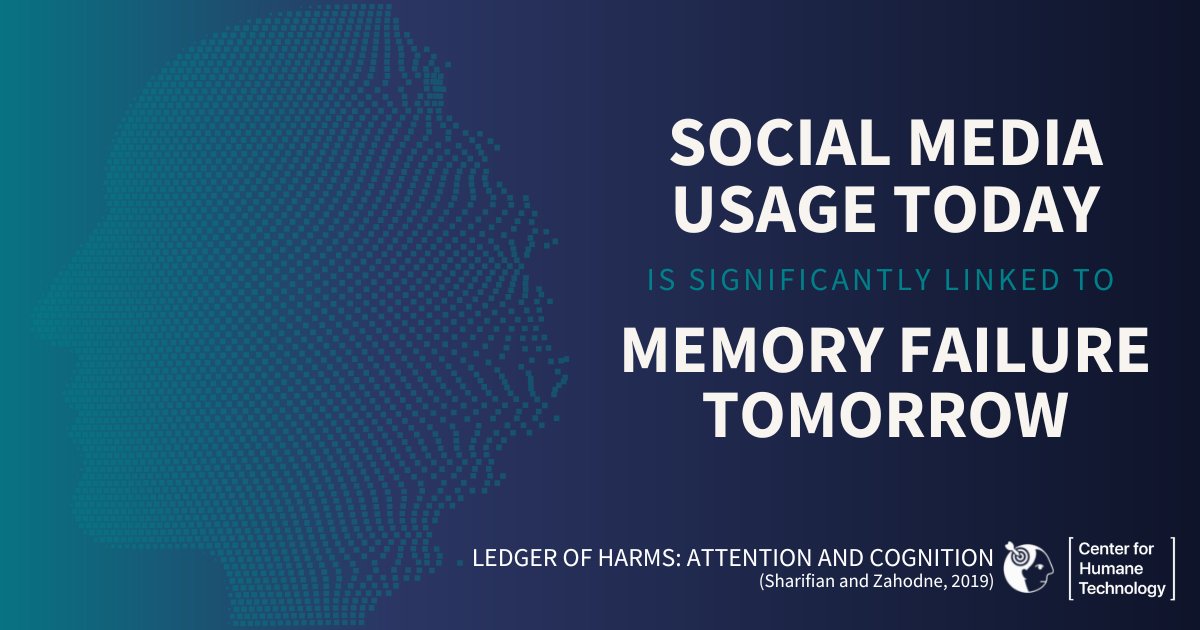 Social media's attention-mining business model is linked to memory failure. As millions of individuals rely on and use social media daily, we must shift to a model that respects their #attention.