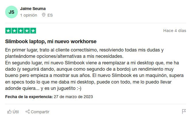 slimbook's tweet photo. Comentarios de clientes satisfechos que nos ayudan a seguir dando lo mejor en todos los aspectos 🙌

Capturas de nuestro perfil de Truspilot 👉 https://t.co/qSH2WmYbnp
Tú también puedes ayudarnos 😊 https://t.co/POvp8WfzUg