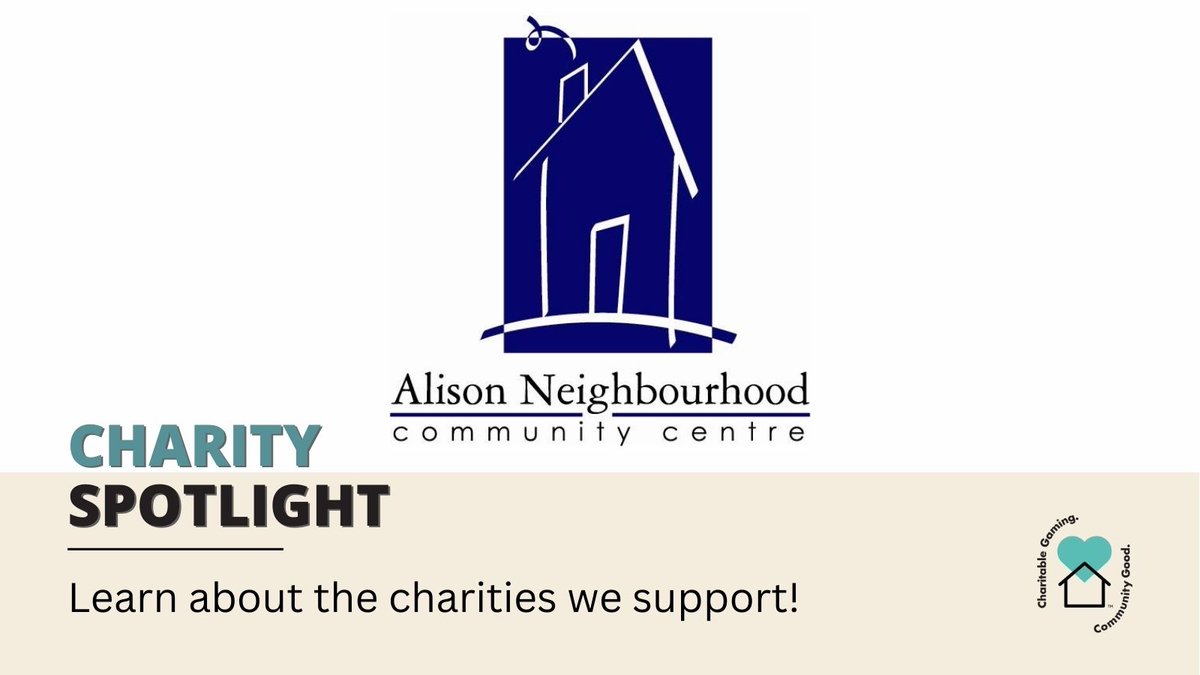It's time for another Charitable Gaming, Community Spotlight! 

Alison Neighbourhood Community Centre strives to be a home away from home for families and children and youth in our neighbourhood.

Learn more about their community centre: alisonneighbourhood.org/about

#cgamingcgood