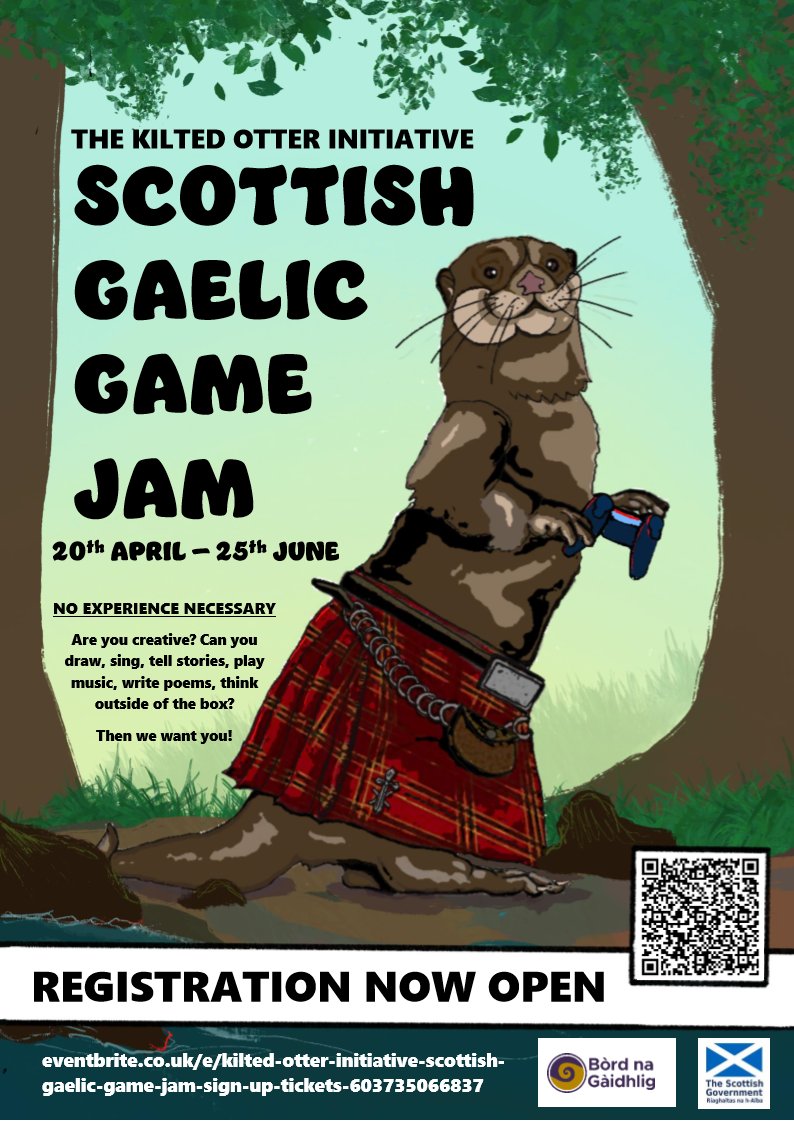 OtterKilted's tweet photo. Kilted Otter Initiative Game Jam.
Registrations open now!!! https://t.co/waj5YcRXtO