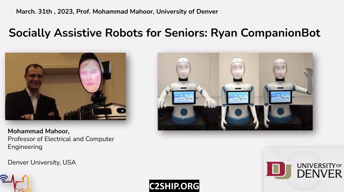 Socially Assistive Robots for Seniors: It's on deck at our weekly @NSF #C2SHiP #ThinkTank @ResearchAtUSC @USC @Caltech @BCM_Surgery @bijan_najafi @uarizona @USCViterbi