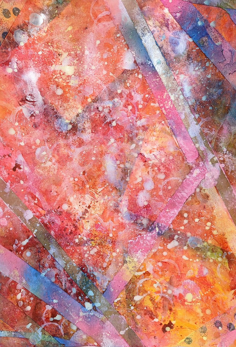 HagiTmr's tweet photo. 桜の季節です
絵描きと
忘れられそうなくらい
新作をお見せしてないので
久々に
春をイメージして
描きました
Ａ3サイズ
アクリルとパステル
ちょっとマスキングテープ
桜を少しでも
連想してもらえると
うれしかとです　

#抽象画家 
#絵描き��んとつながりたい 
#春と桜 
#アクリル画 https://t.co/rDTgzx87RR