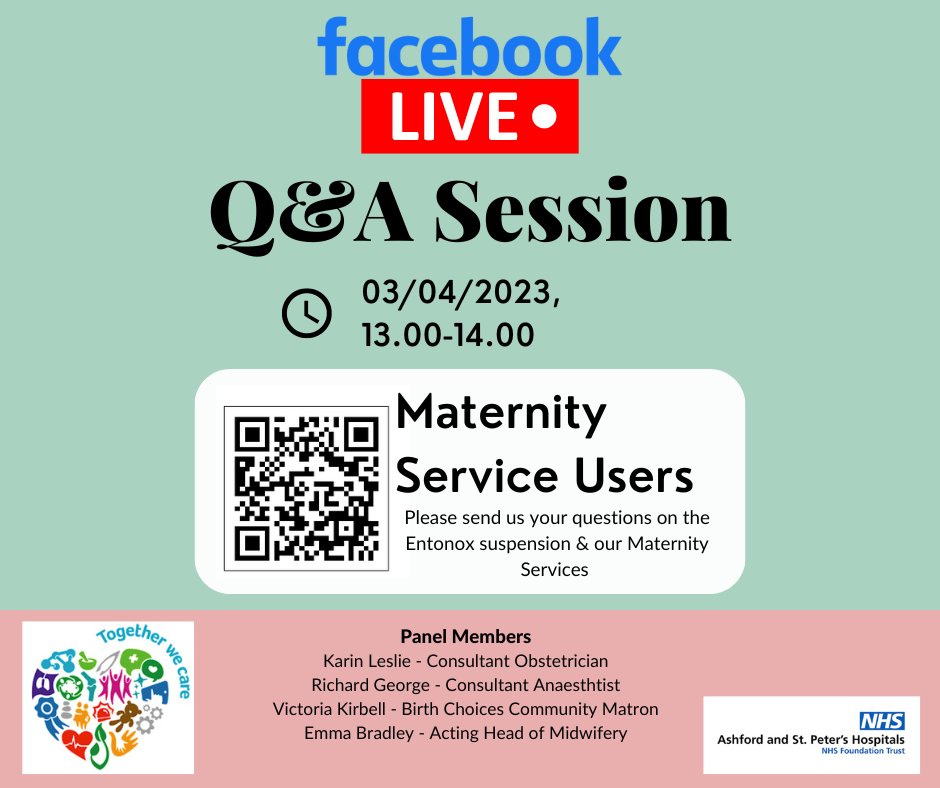 ASPH MNVP (@asphmnvp) on Twitter photo Are you having your baby at <a href="/ASPHFT/">Ashford & St Peter's</a>?
.
Go to app.sli.do/event/eABScvjC… to submit your questions about the recent Entonox suspension & ASPH maternity service in general, for the upcoming Q & A Facebook Live with <a href="/ASPH_maternity/">ASPH Maternity</a> Are you having your baby at <a href="/ASPHFT/">Ashford & St Peter's</a>?
.
Go to app.sli.do/event/eABScvjC… to submit your questions about the recent Entonox suspension & ASPH maternity service in general, for the upcoming Q & A Facebook Live with <a href="/ASPH_maternity/">ASPH Maternity</a>