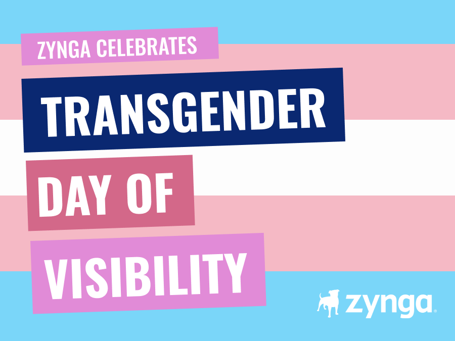 zynga's tweet photo. Today is International Transgender Day of Visibility. We continue to celebrate and uplift the voices of transgender and gender nonconforming people around the world. 🏳️‍⚧️ https://t.co/otjQKK8eXf