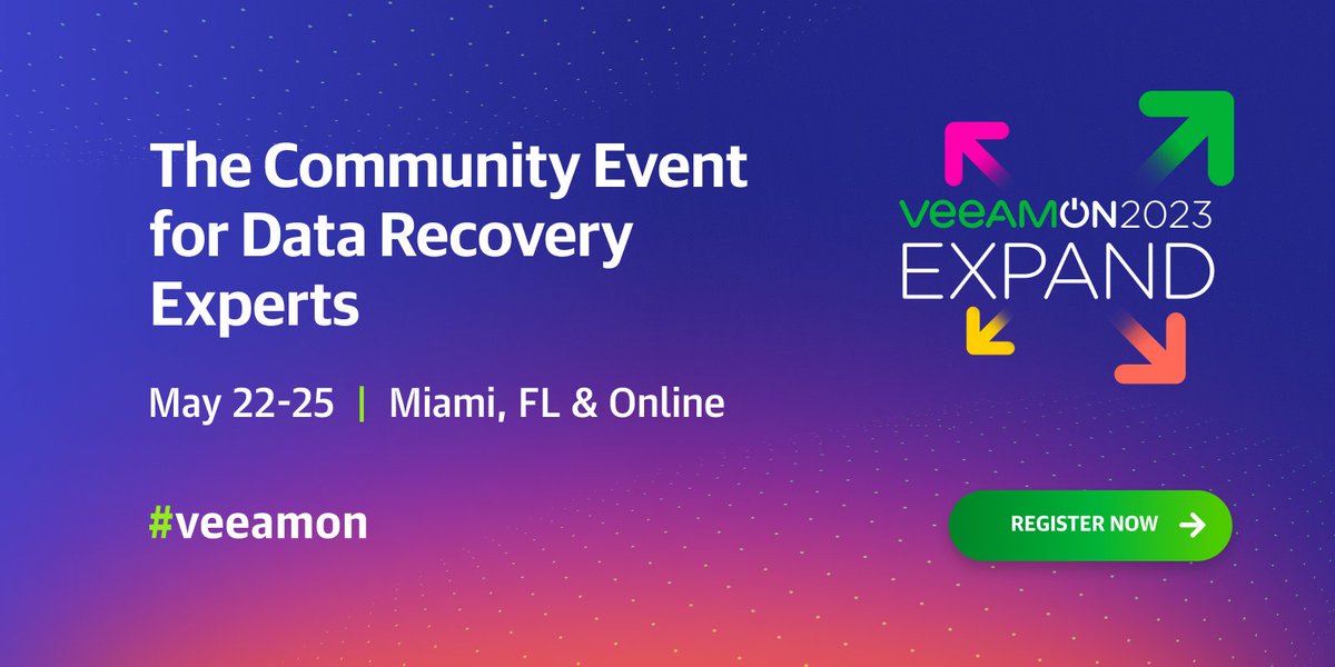 ICYMI: Earlier this week we launched the #VeeamON 2023 agenda AND opened up registration for our online event. Register now and start building out your agenda today >> bit.ly/3TYZovd