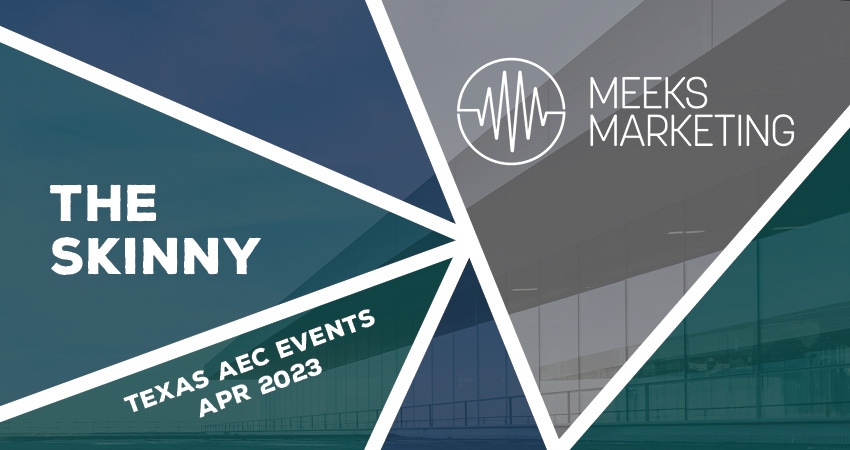 Spring is in full swing in Texas, with a busy month ahead of networking and business development opportunities through AEC events across the state. Check out the list of April events in The Skinny: ecs.page.link/XEfWC

#marketing #bizdev #networking #AEC #AECTexas #TheSkinny