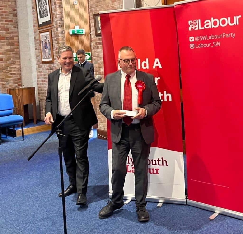 Great honour to speak at today’s <a href="/LabourSW/">Labour SouthWest</a> <a href="/PlymouthLabour/">Plymouth Labour</a> event in Moor View ward, where we won with a 23% swing in January. Introduced <a href="/Keir_Starmer/">Keir Starmer</a>, which was a real thrill.