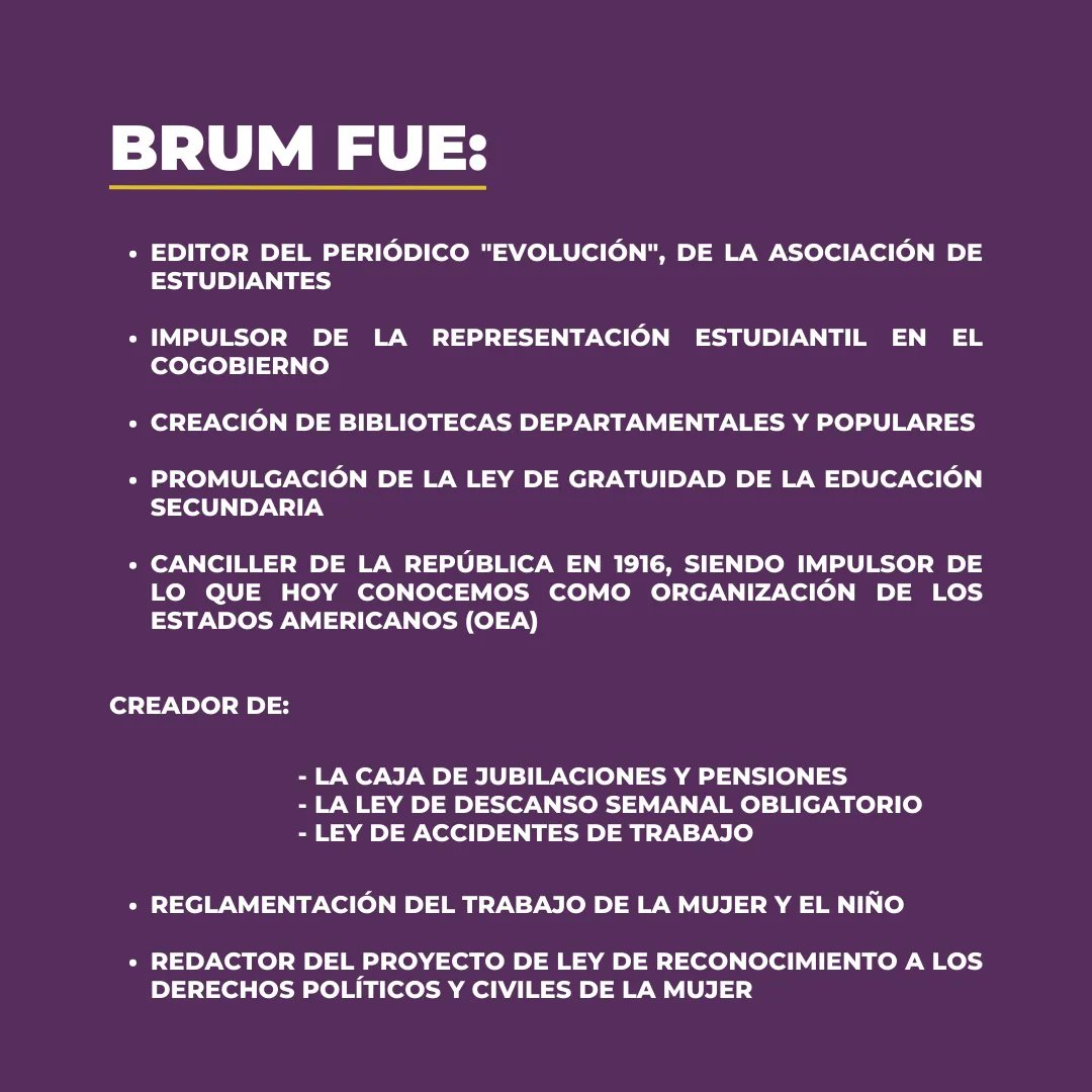 BRUM_Derecho's tweet photo. 🗓️ | A 90 años del martirio de Baltasar Brum, recordamos su legado que nos inspira a trabajar por más y mejor educación pública, gratuita y de calidad. https://t.co/J8Lvyf8How
