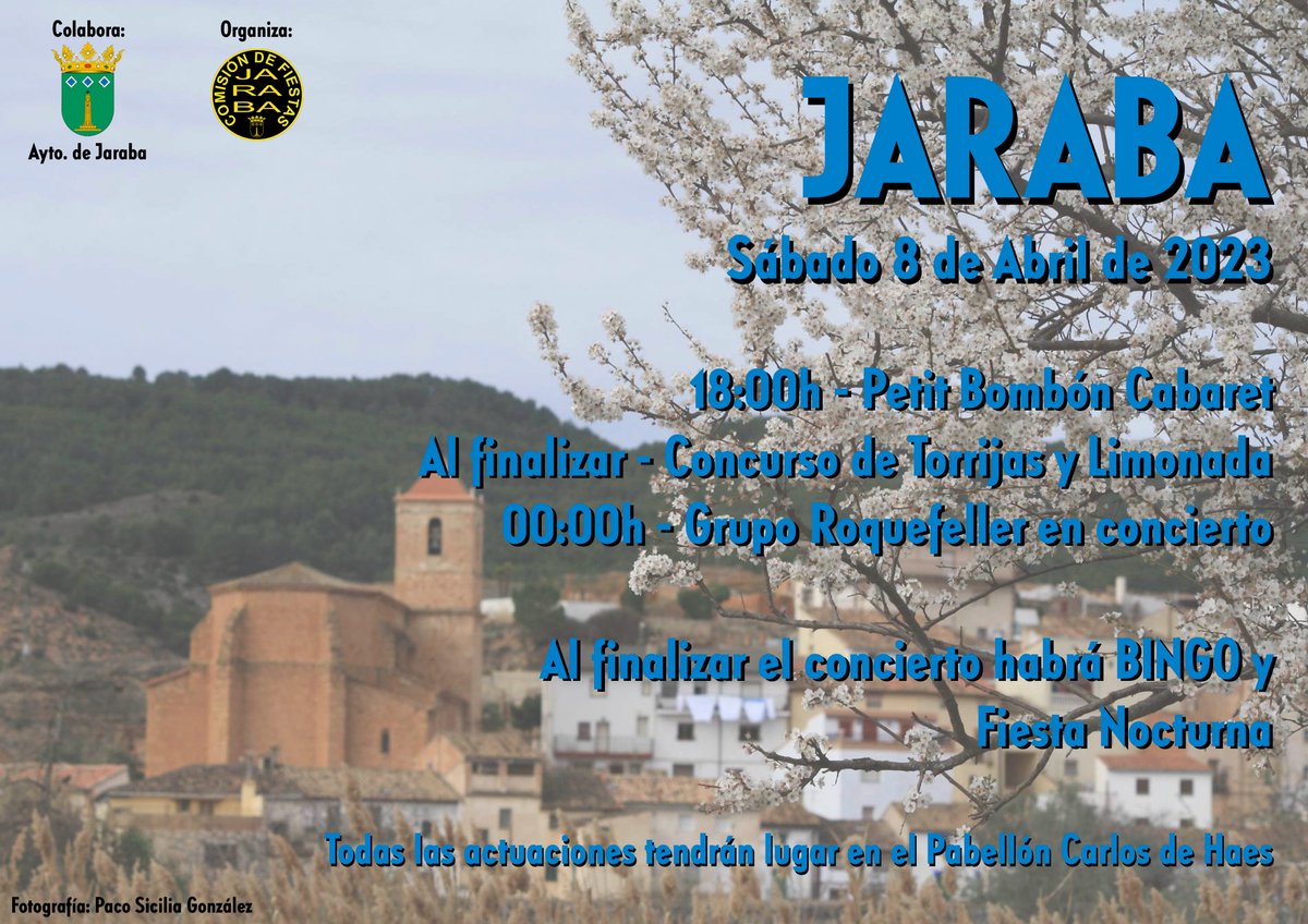 fiestasdejaraba's tweet photo. • Cabaret 💃
• Torrijas 🍞
• Limonada 🍷
• Concierto 🪩
• Fiesta 🎉
¿Qué nos dices? ¿Nos vemos?
#SemanaSantaJaraba23 ✝️ https://t.co/odONDHiZKr