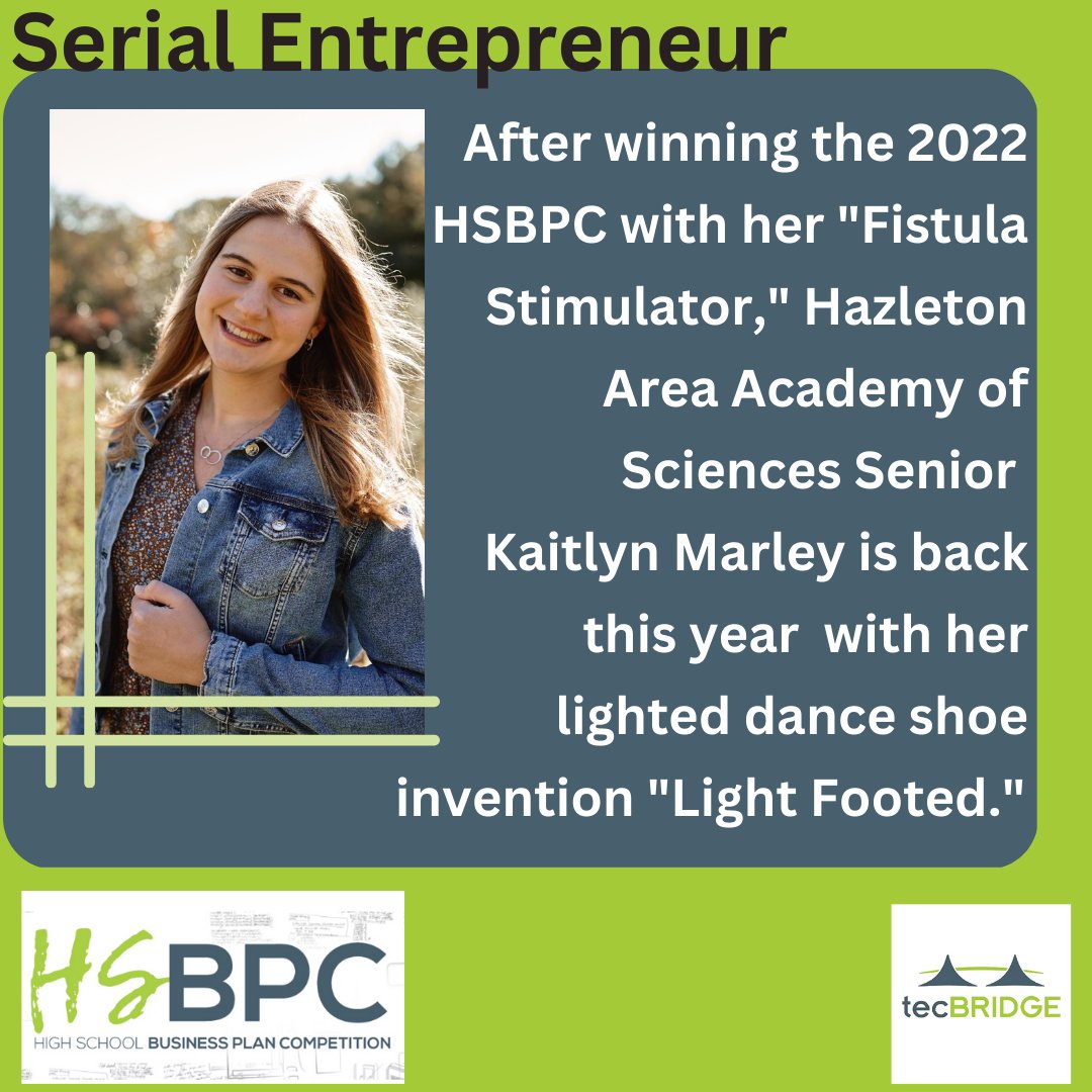 Kaitlyn is a shining example of a true entrepreneur and will light the way for others to follow. To hear about her innovation of a lighted dance shoe called "light-footed" and witness other young talent in NEPA, come to the Think Center on 4/15 for live presentations. #NEPA #BPC