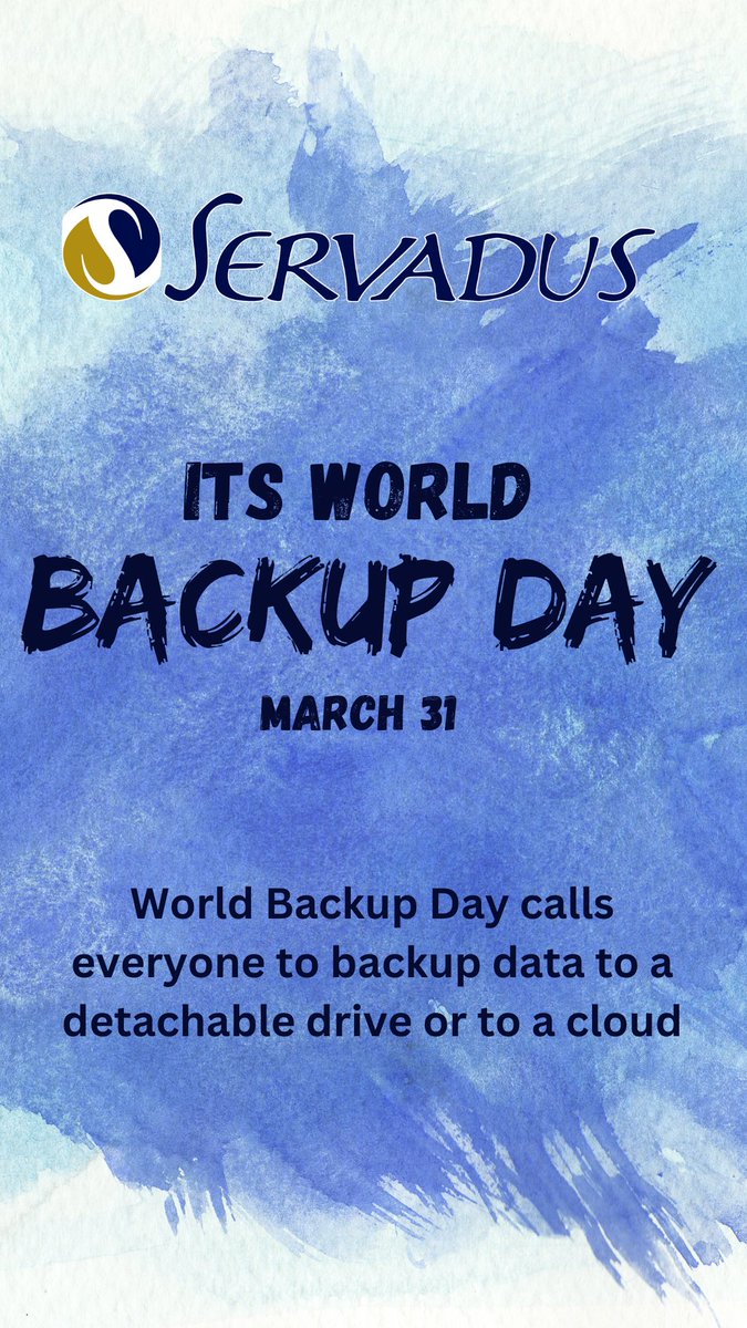AlecSocial's tweet image. RT @servadus: Its World Backup Day! Servadus would like to remind you to regularly backup your data, as it better to be prepared than sorry!!

#WorldBackupDay #DataSec #risk #Data #cybersecurity #security #infosec #backup