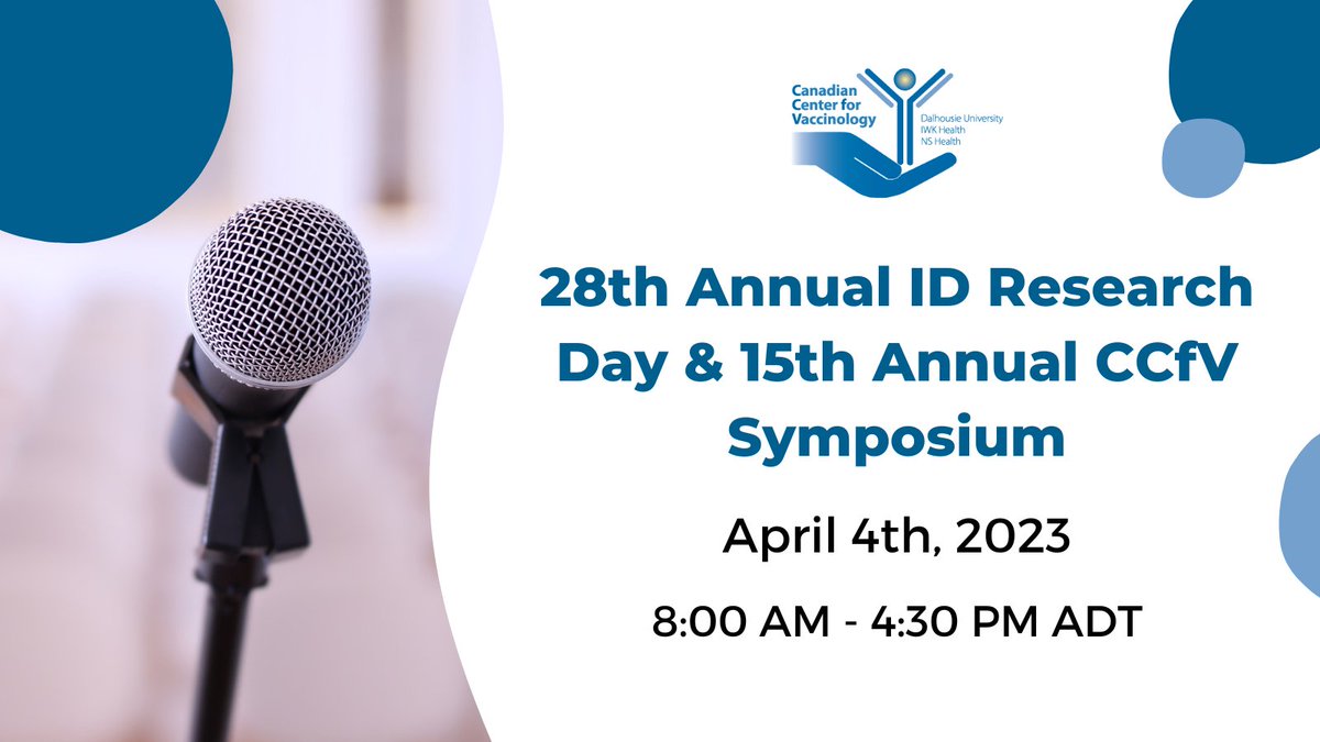The 28th Annual ID Research Day &amp; 15th Annual CCfV Symposium is happening this Tuesday, April 4th! Visit the webpage for more details: centerforvaccinology.ca/2023/03/2023-i…