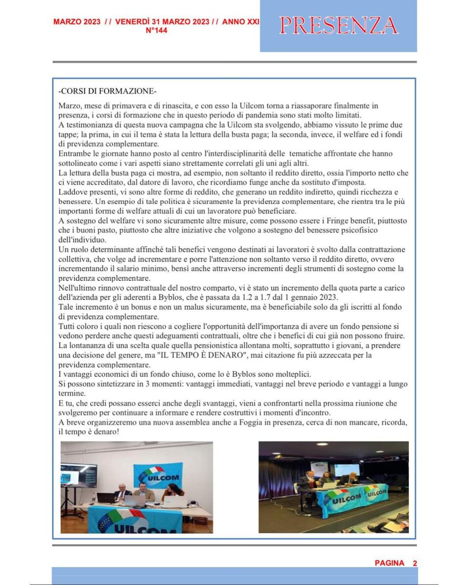 UilcomFoggia's tweet photo. Giornalino Uilcom "Presenza"mensile di informazione https://t.co/0iR3OFoQS5
