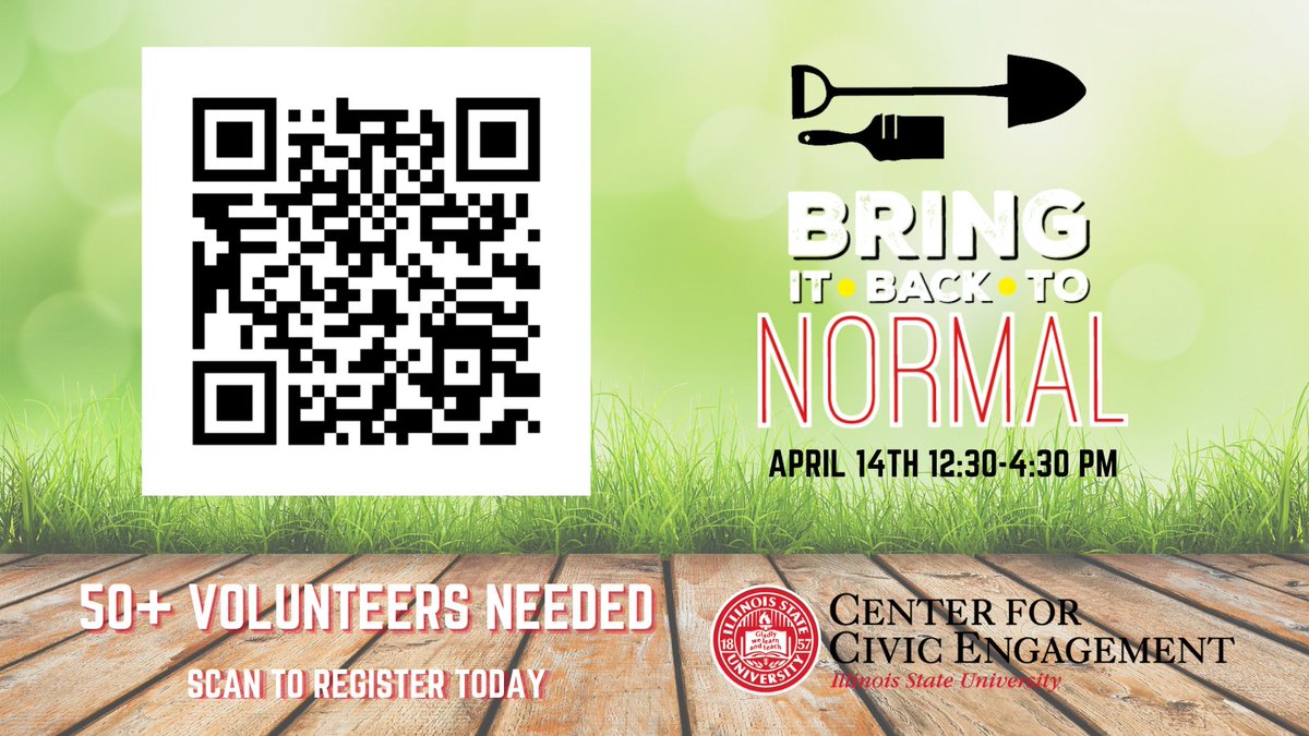 It is not too late to register for Bring It Back to Normal! Make sure you sign up to assist Normal Parks and Rec, ParkLands Foundation, and the Ecology Action Center with various outdoor service on April 14th. Link in our bio! #BIBTN #RedbirdImpact