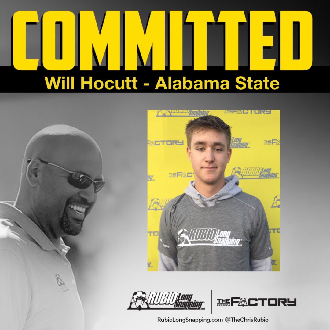 SHOWTIME!!!

Rubio Long Snapper Will Hocutt (AL, 2023) has committed to Alabama State! #RubioFamily | #TheFactoryJustKeepsOnProducing 

rubiolongsnapping.com/player-ranking…