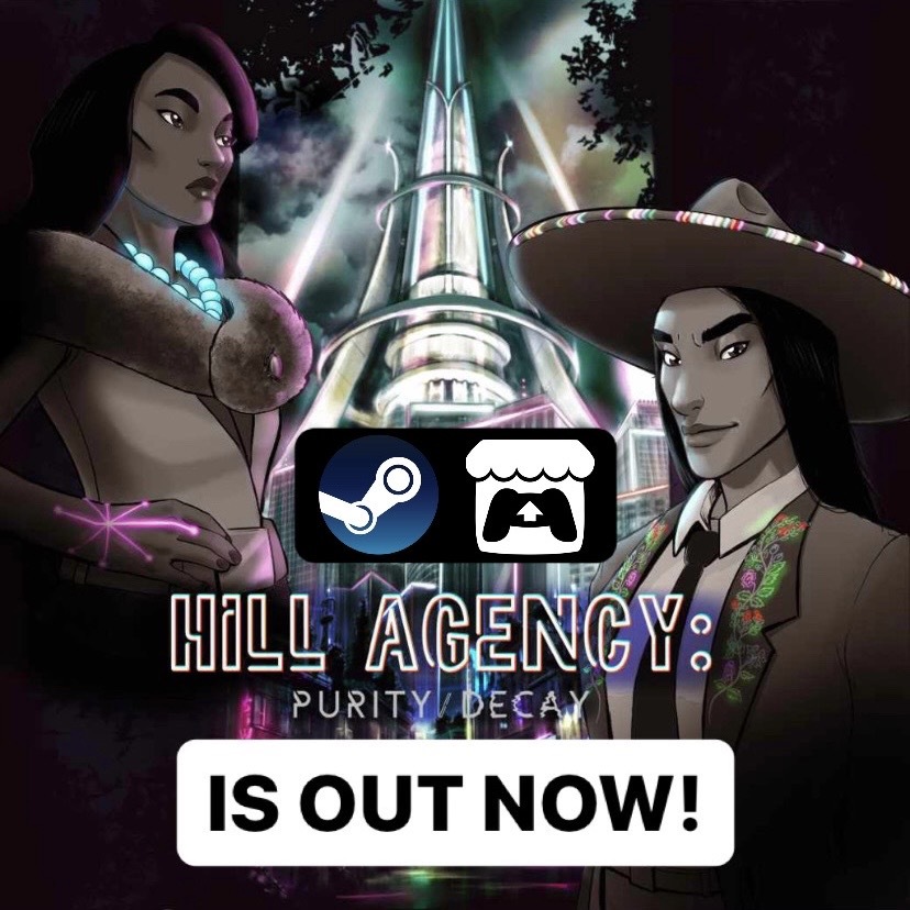 HILL AGENCY IS FINALLY OUT! 🥳

on Steam: store.steampowered.com/app/1358370/Hi…

and Itchio: achimogames.itch.io/hill-agency-pu…