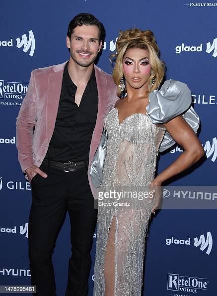itsSHANGELA's tweet photo. Wearing #WalterCollection gown on @glaad awards red carpet last night with my @officialdwts dancing partner for life @Gleb_Savchenko ⭐️💙🏳️‍🌈 https://t.co/IkQAjdfZaV