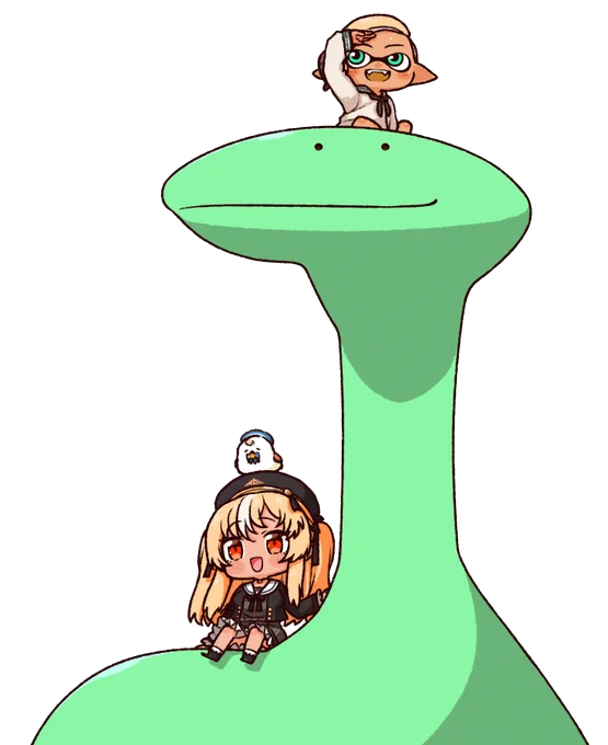 タ…ネッシーに乗ったフレイカの透過素材です何かに使えるかもしんない#しらぬえ  