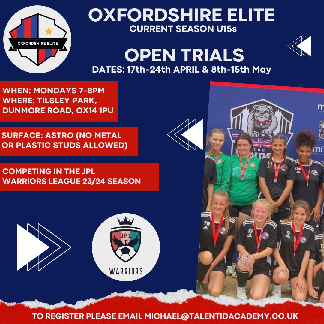 Open trials for girls in school year 10 &amp; 11. Test yourself against private academies &amp; professional football clubs. Details below 👇