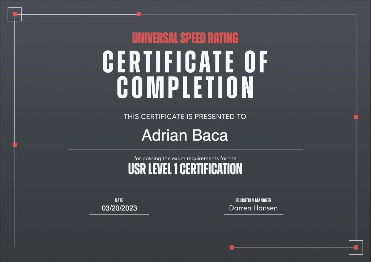 universal_speed's tweet photo. Congratulations to the next set of Coaches that have already passed &amp; completed the USR Level 1 Certification!

✅ @mcpelchat 
✅ Louis Ostola
✅ @liam_evans06 
✅ Adrian Baca

Interested in becoming a USR Certified Coach? Register here: https://t.co/llGK1VvnNr https://t.co/662EFgMgvN