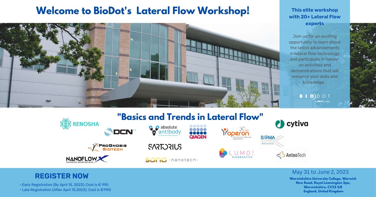 BioDotInc's tweet image. 📣 Attention, scientists, researchers, and lateral flow experts!

BioDot is thrilled to offer a Lateral Flow Workshop in the UK after speaking with sponsors and industry leaders. More details will be shared soon. Don&apos;t miss this opportunity. 
Register Now: forms.office.com/r/F3zEb7v9pU