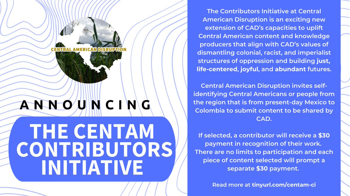 Are you a Central American content creator or knowledge producer with something to share? Check out the CentAm Contributors Initiative at Central American Disruption 🌱
Read more here: centralamericandisruption.org/the-contributo…