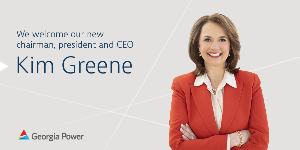 GeorgiaPower's tweet photo. We are excited to welcome @KimGreeneCEO to the Georgia Power family as our new chairman, president and CEO, effective today. Kim succeeds @chriscwomack who is now the president of @SouthernCompany.
. https://t.co/ntkJT2lBXX