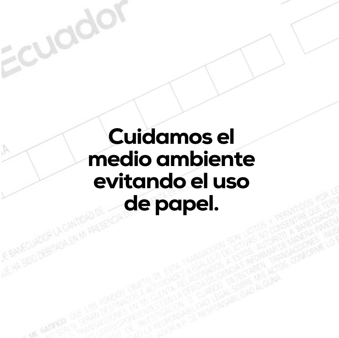 BanEcuadorBP's tweet photo. ¿Sabías qué ya no necesitas papeleta para retirar tu dinero en montos de hasta $2.000?, acércate directamente a la ventanilla y realiza tu transacción sin pérdidas de tiempo.

 #SuperRapidoSinPapeleta https://t.co/JyNnIIEYZY