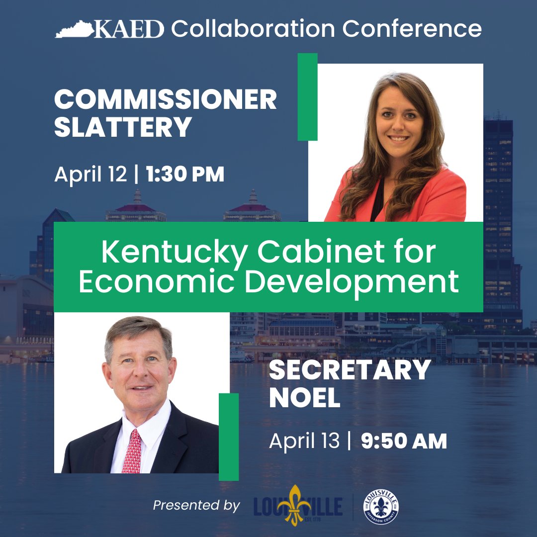 We are excited to feature the Kentucky Cabinet for Economic Development each day at our conference and hear from Commissioner Kristina Slattery and Secretary Jeff Noel 

To register: bit.ly/42XjHNK