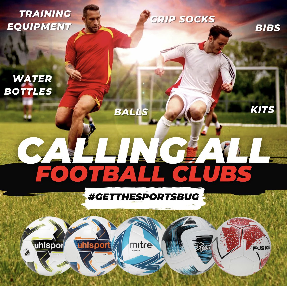 SportsbugUK's tweet image. Sportsbug has everything you need for you and your team! ⚽️

⁃Bulk football packages
⁃Training equipment
⁃Kit options
⁃and more!

Your local sports shop has you covered with quick service and competitive pricing!

Drop us a message or pop in store to find out more! 🤝