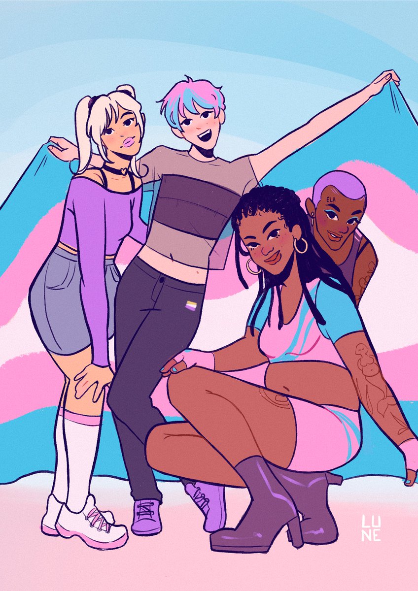 Happy Trans international visibility day✨ Feliz dia da visibilidade Trans (internacional) !! Eu sou ilustrador Trans, gosto de celebrar corpos trans os desenhando :)