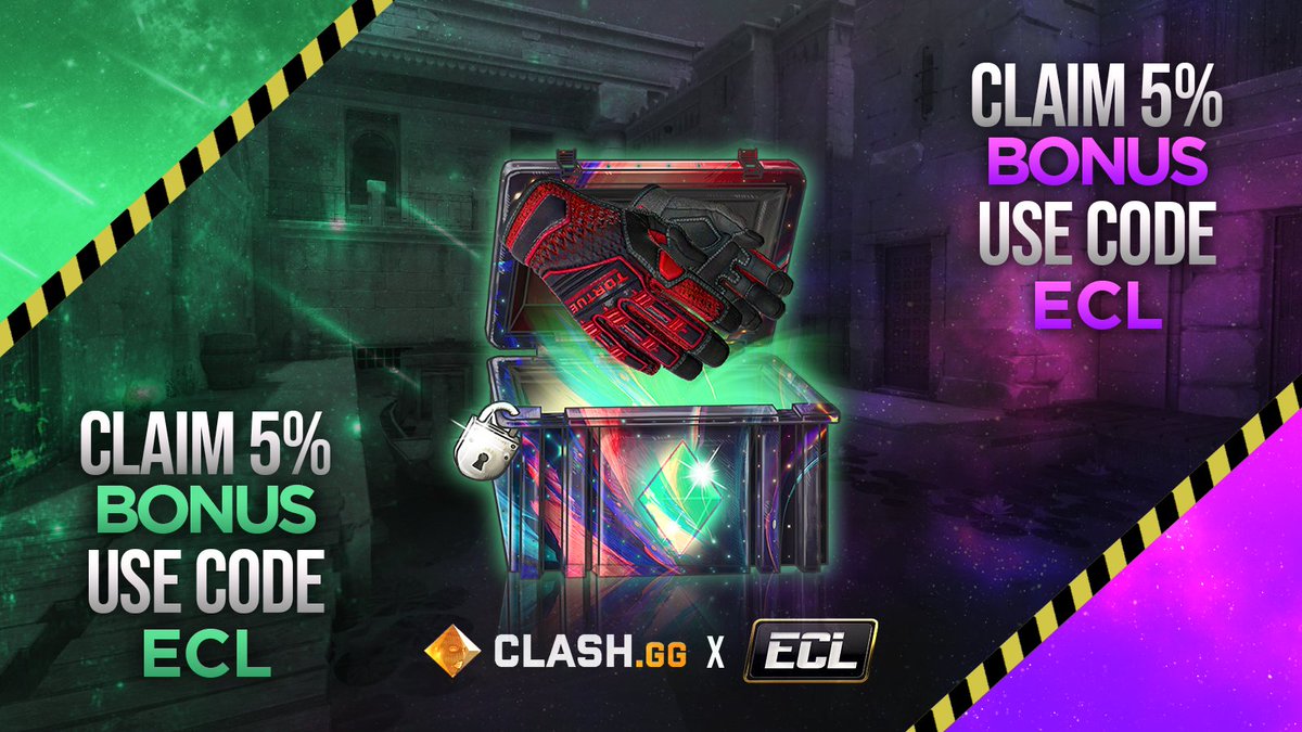 Your weekly reminder!

You can get a 5% deposit bonus on clash.gg/r/ECL with the code 'ECL'(up to 100$) every 24 hours!💵 

🔞