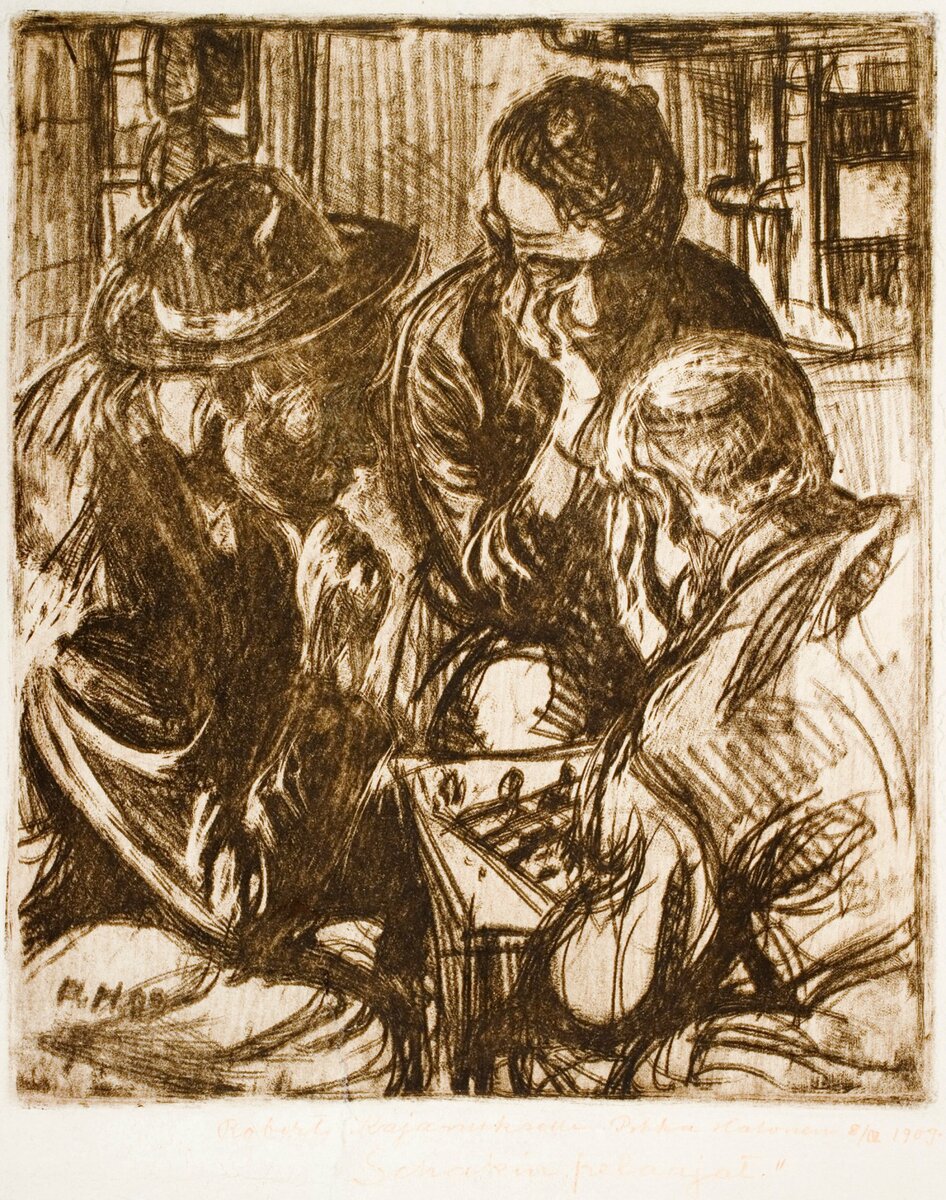 Pekka Halonen, The Chess Players, 1909 #finnishnationalgallery #museumarchive kokoelmat.fng.fi/app?si=C+IV+687