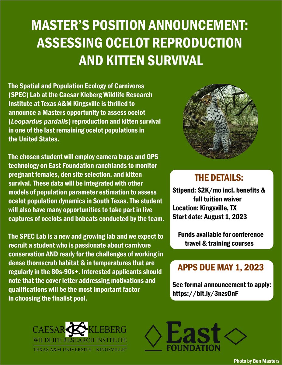 📣📣 MASTER'S POSITION ANNOUNCEMENT 📣📣

See full announcement here: bit.ly/3nzsOnF. Pls share widely!