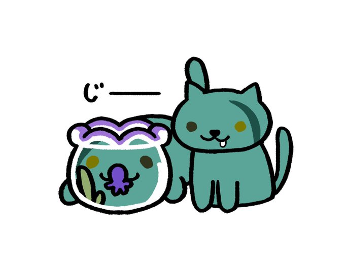 【4月1日(日)】お庭の金魚ばちのまわりに、ねこちゃんが集まってきました。よくにたもようの兄弟みたいです。じっとタコちゃんを見つめていて、とてもかわいかったです。 