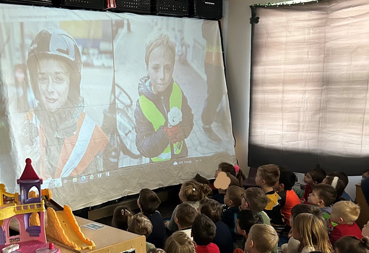 YMCASpringfield's tweet photo. Robin and Kris from the YMCA of Greater Springfield Human Resource Department came to the Learning Center in Wilbraham to read a story called The Bike Bus adventures in the Queen City and shared a video on the Bike Bus. Robin’s son created the “Real” Bike Bus. https://t.co/UHkqddKkoA