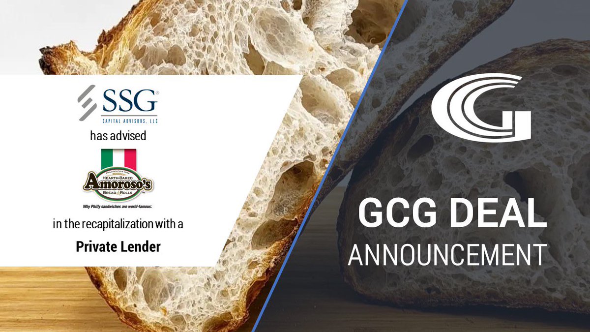 SSG Capital Advisors, LLC has advised Amoroso's in the recapitalization with a Private Lender!

Read more at >> myemail.constantcontact.com/SSG-Closes-Amo…

#gcg #industryexperts #dealmakers #dealannouncement