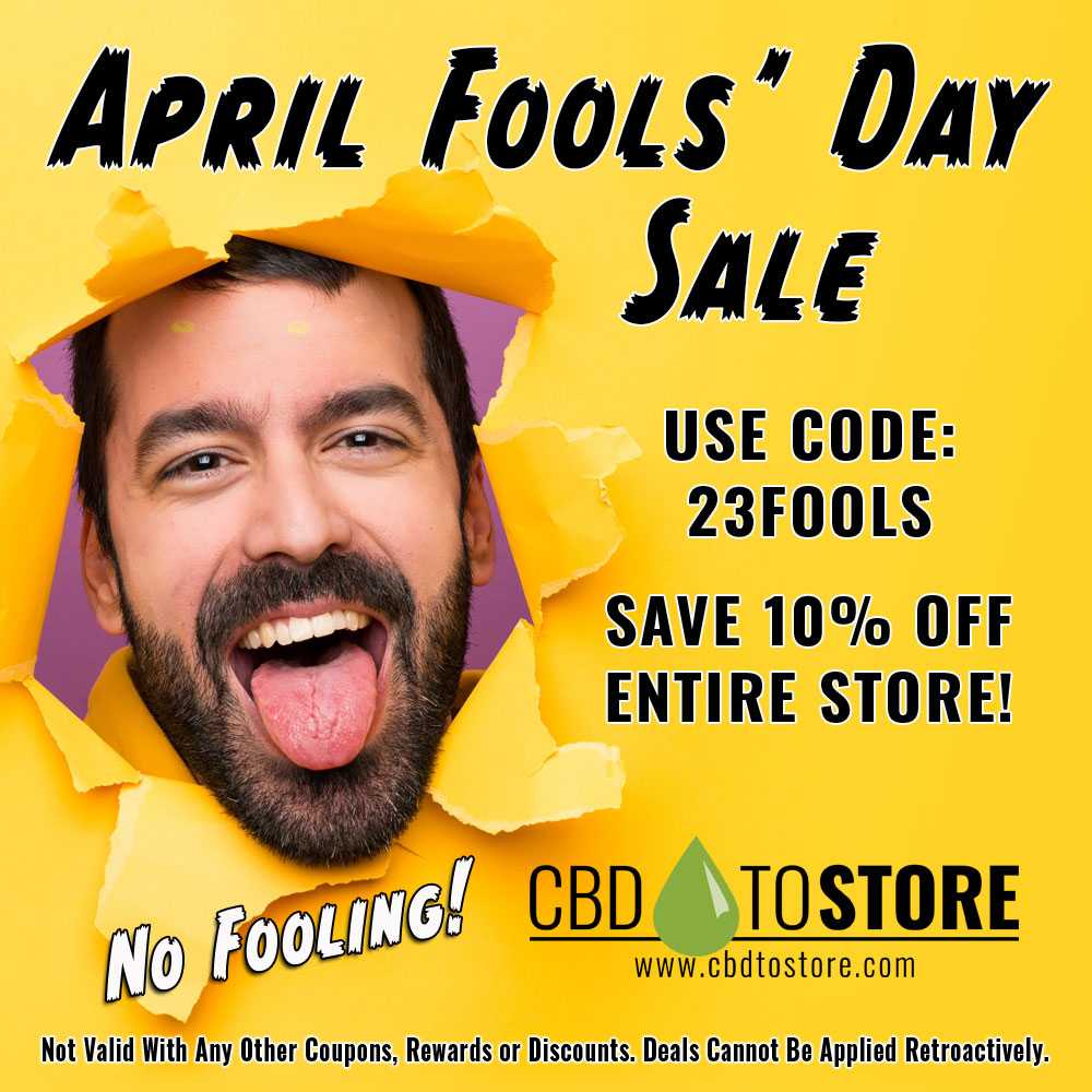 🤐 April Fools' Day Sale - Shop Now!
.
.
.
#sale #cbd #cbdoil #cbdtincture #cbdtopicals #cbdvape #cbdflower #fullspectrumcbd #broadspectrum #hemp #petcbd #cbdforpets #natural #allnatural #health #wellness #wellbeing #cbdhealth #wholesale