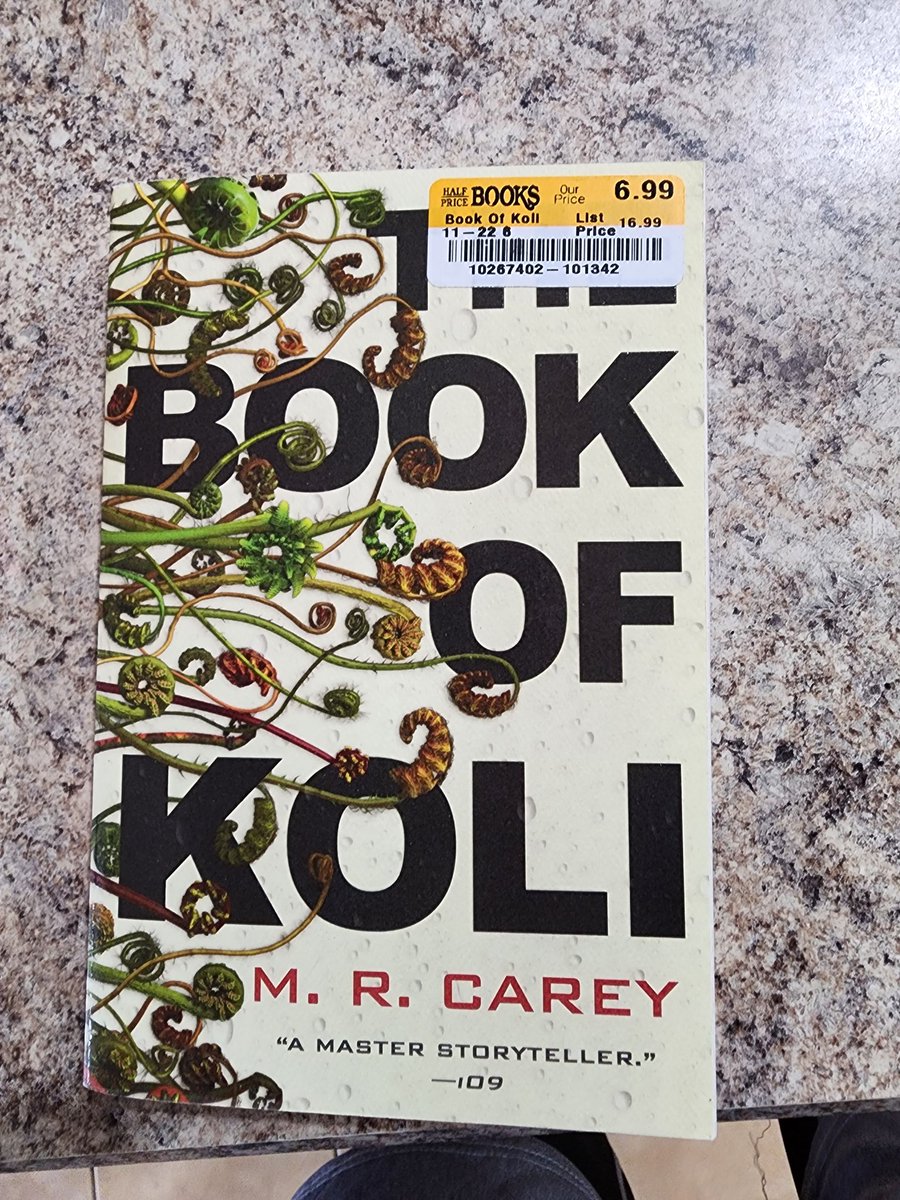 _MrHawk's tweet photo. Next up in #HawkReads - "The Book of Koli" by M. R. Carey.
I really enjoyed The Girl with All the Gifts and half-price books didn't have the prequel, so this was the next choice.
Will I push forward through this trilogy or go back to Octavia Butler? We'll see. https://t.co/QmeRLHA2Aj