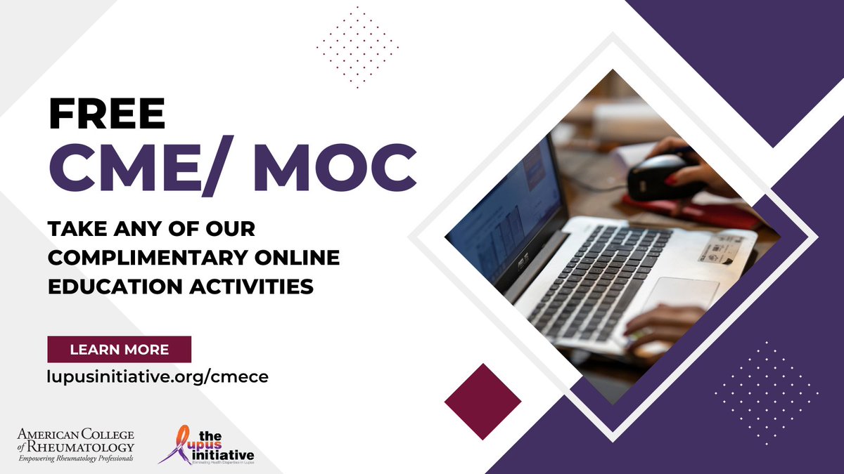 ACR offers complimentary continuing medical education (CME/MOC) activities that are focused on expanding provider knowledge focused on lupus health disparities, reproductive health, and increasing minority participation in lupus clinical trials. VISIT → lupusinitiative.org/cmece