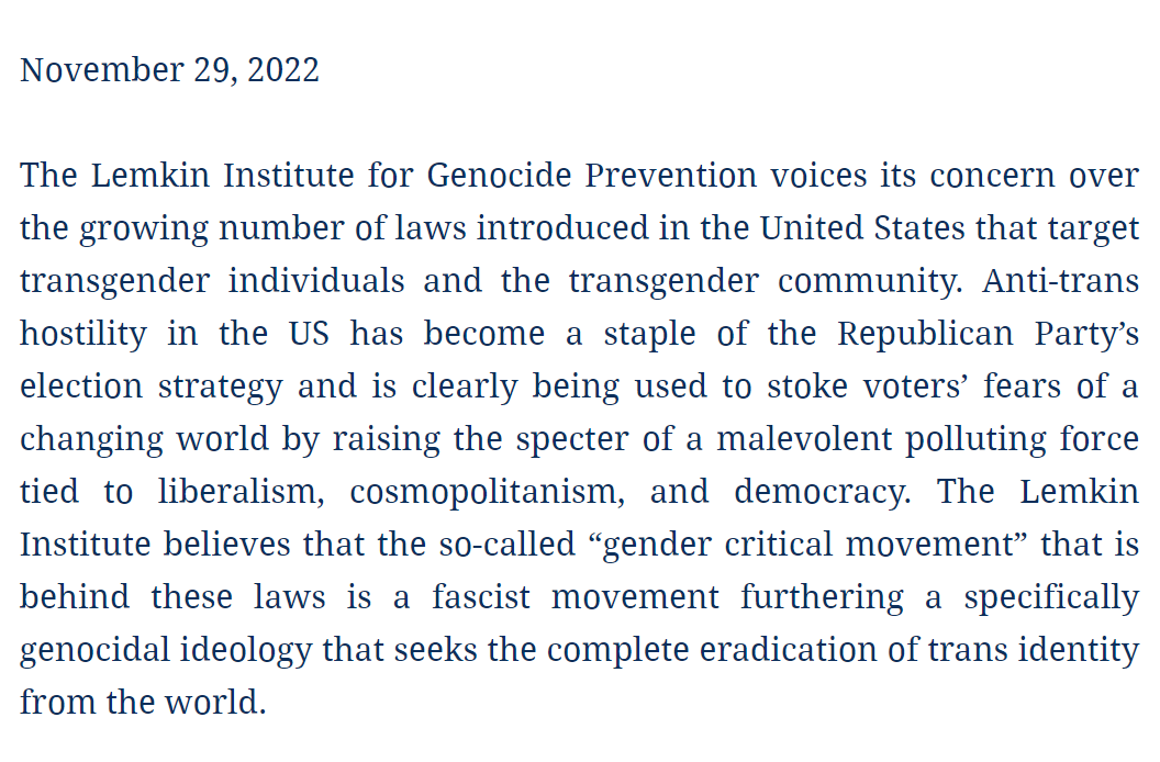 xriskology's tweet image. Holy hell, this is an absolutely incredible statement from the Lemkin Institute (@LemkinInstitute).

&quot;Lemkin&quot; refers to &quot;Raphael Lemkin,&quot; the individual who coined the word &quot;genocide.&quot; (Continued below.)