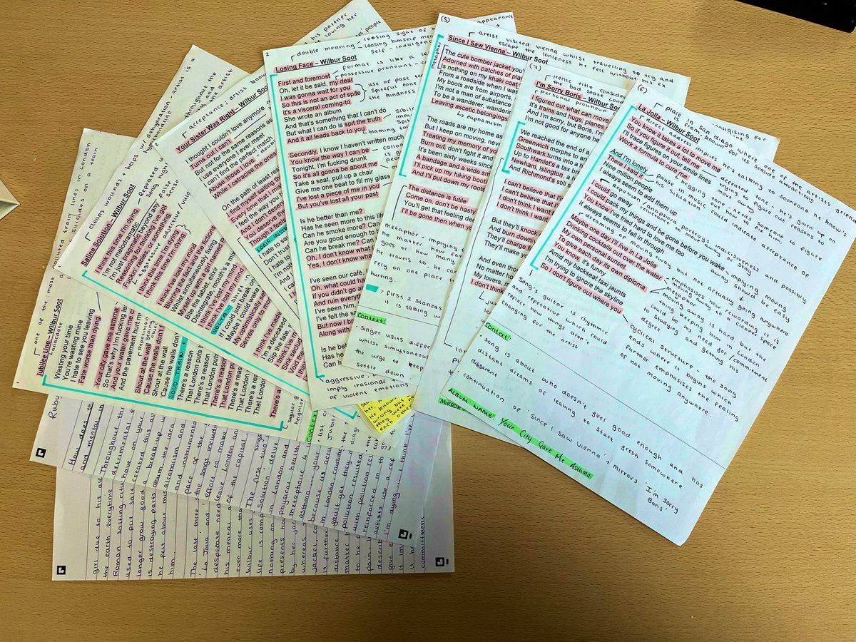 Beccaanstey's tweet photo. Me: “Analyse a song of your choice for homework.” Year 11 student: “I’ll raise you &amp; analyse an entire album” 🤯🎶 #UnseenPoetry https://t.co/aZBBpL8v77