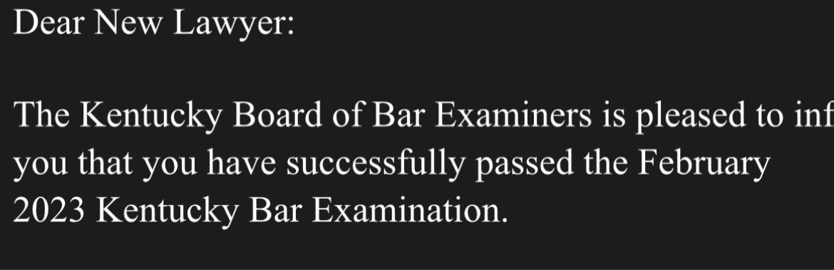 Est_May8th's tweet image. I passed the KENTUCKY BAR!! I’m really official now!